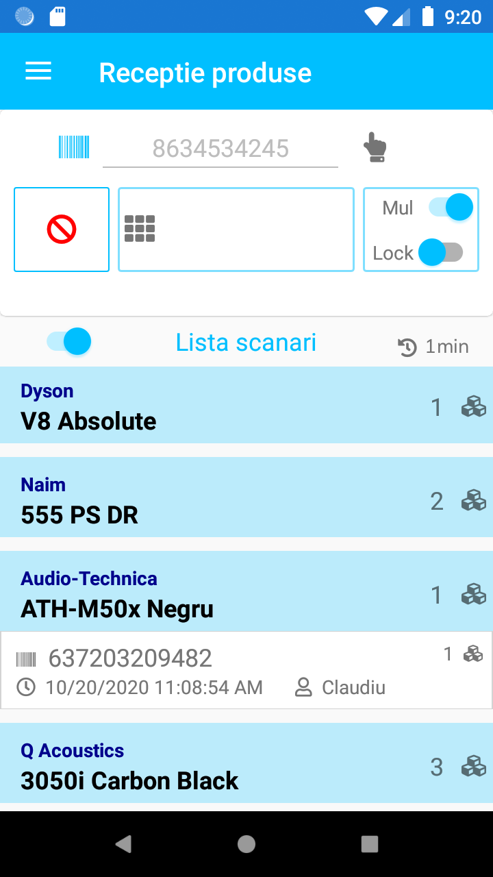 Barcode scanner app